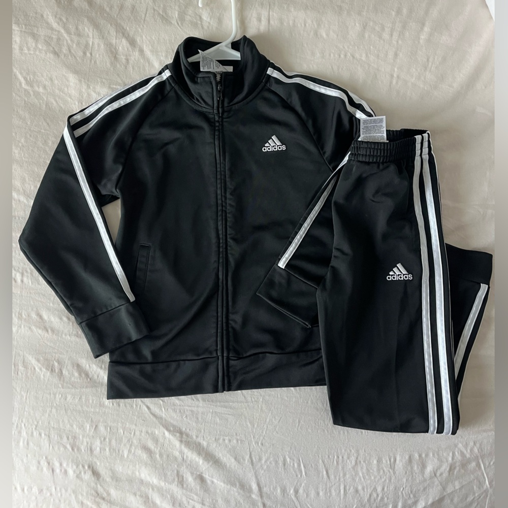 Adidas Black Track Jacket with White Accents